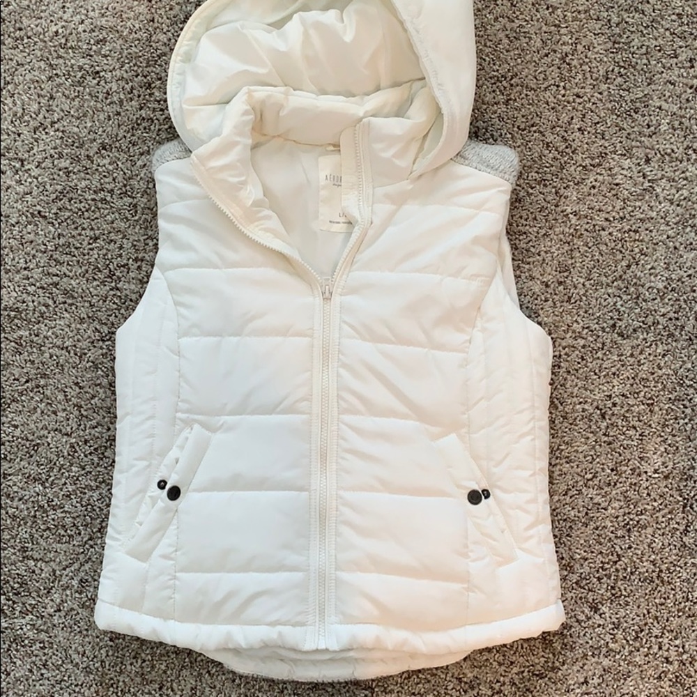 White and grey vest